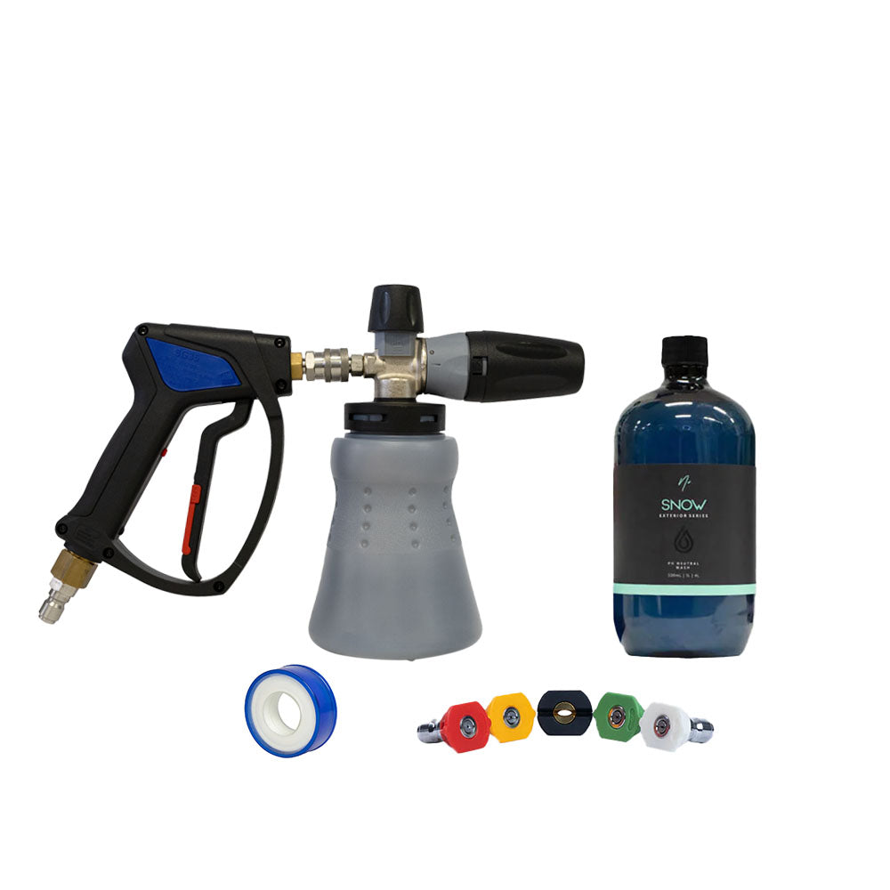 MTM short Gun, Tape, Aquatouch Nozzles & Foam Cannon with Nv Snow 1L