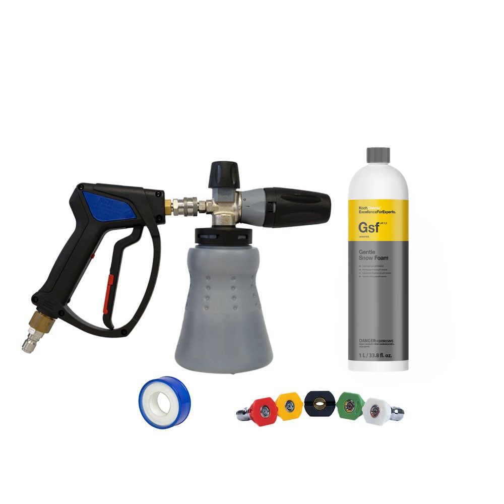 MTM short Gun, Tape, Aquatouch Nozzles & Foam Cannon with Koch Chemie (GSF) Gentle Snow Foam 1L