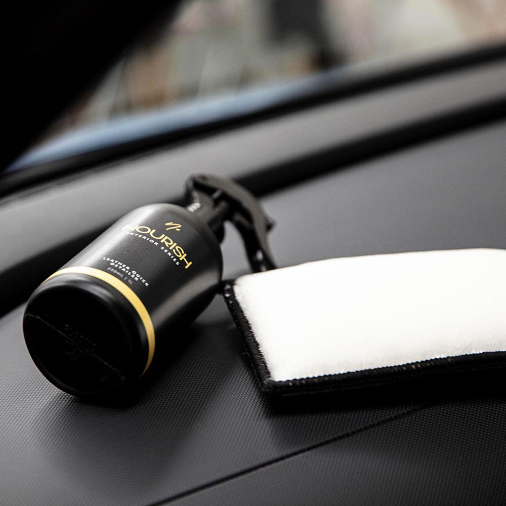 Nv NOURISH Leather QD being used on car leather