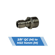 Aquatouch Pressure Washer Adaptors | 3/8" QC (M) to M22 14mm (M)