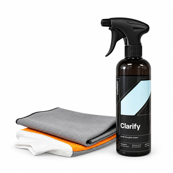 CARPRO Glass Cleaning Kit with Clarify 500 mL, GlassMitt and GlassFiber Towel
