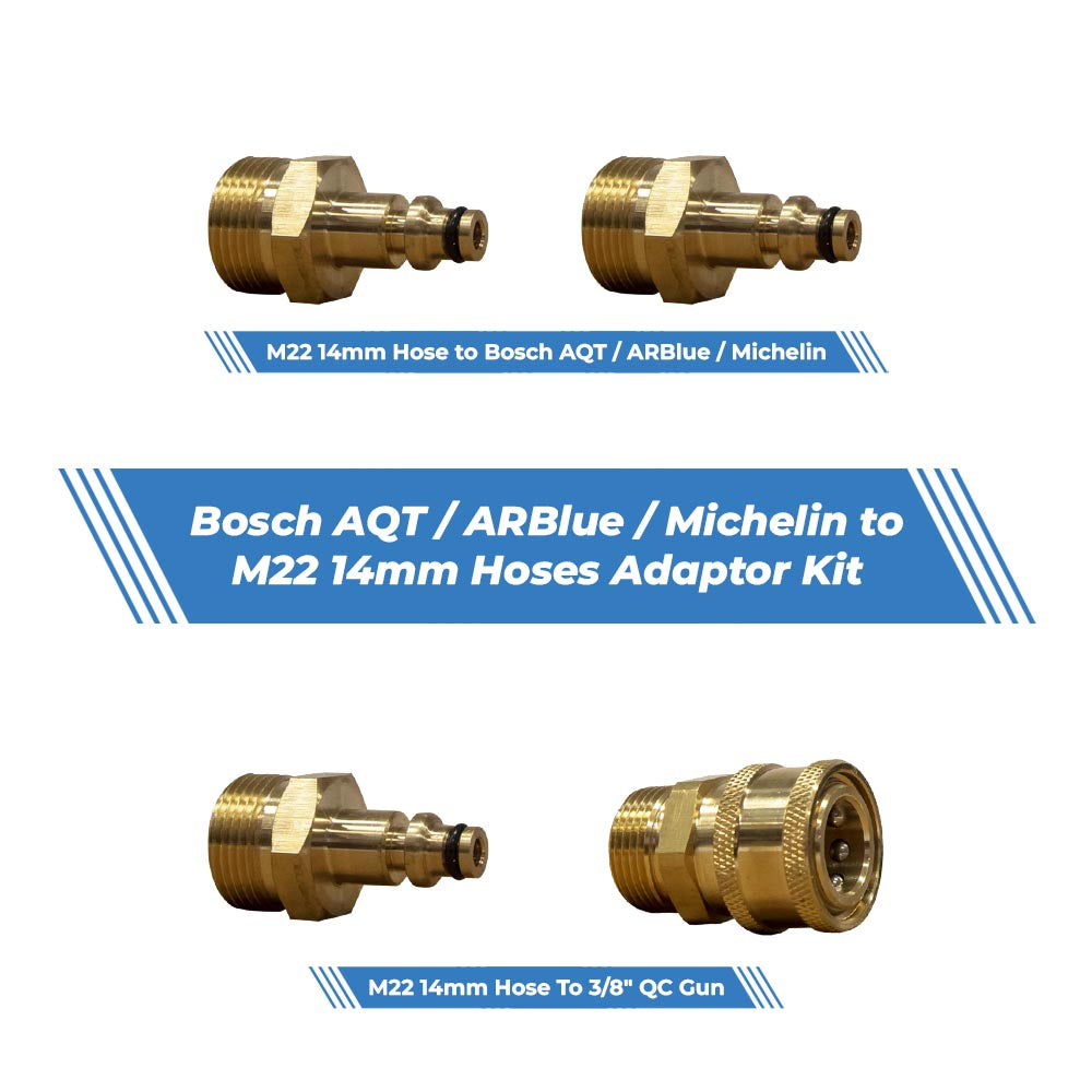Waxit Pressure Washer Hose Fitting Kit | Bosch AQT / ARBlue / Michelin