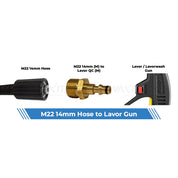 Aquatouch Pressure Washer Adaptors | Lavor (M) to M22 14mm (M)