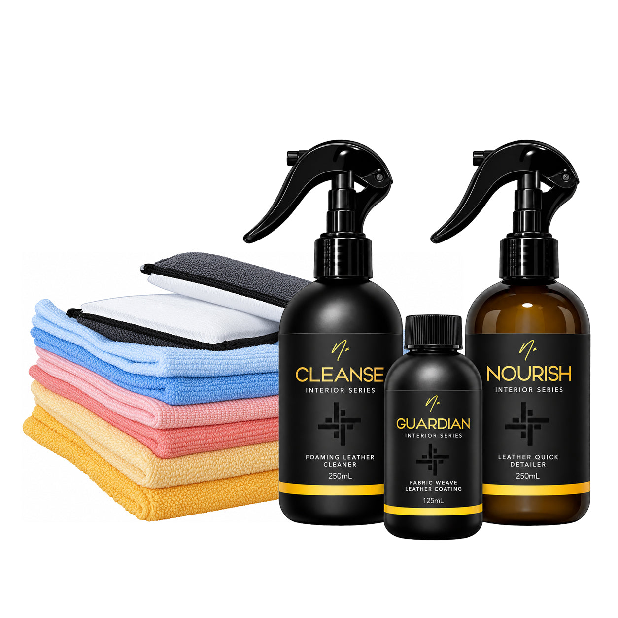 Nv Leather Kit with leather cleaner, leather coating, leather QD and Aquatouch accessories