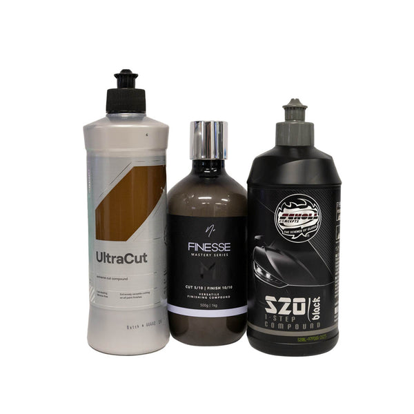 Waxit Compounds Kit with CARPRO UltraCut, Scholl Concepts S20 Black and Nv Finesse