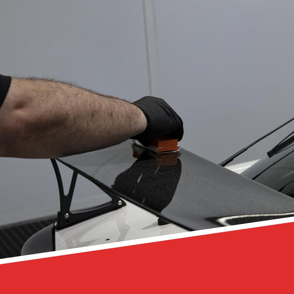 applying ceramic coating on a spoiler