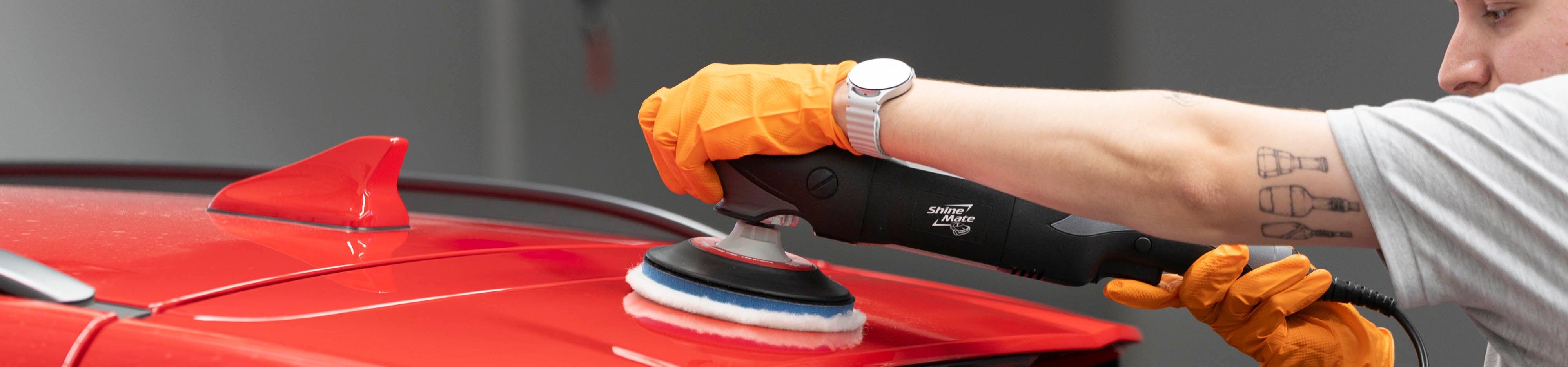 ShineMate Rotary polishing red car