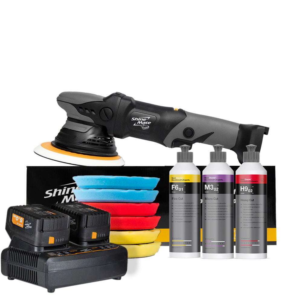 ShineMate EB351 6" 21mm cordless dual action polisher kit