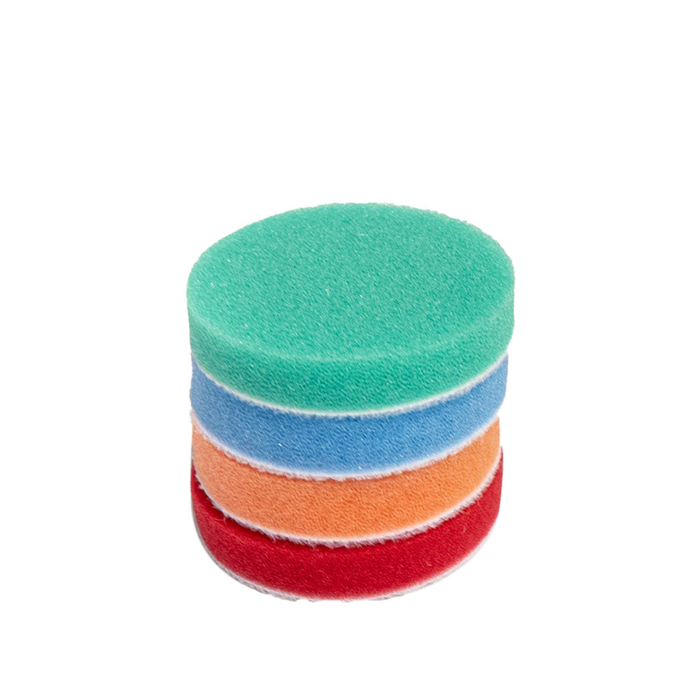 Stack of ShineMate foam spot polishing refill pads, 2.2 inch