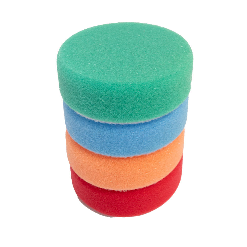 Stack of ShineMate foam spot polishing refill pads, 3.2 inch