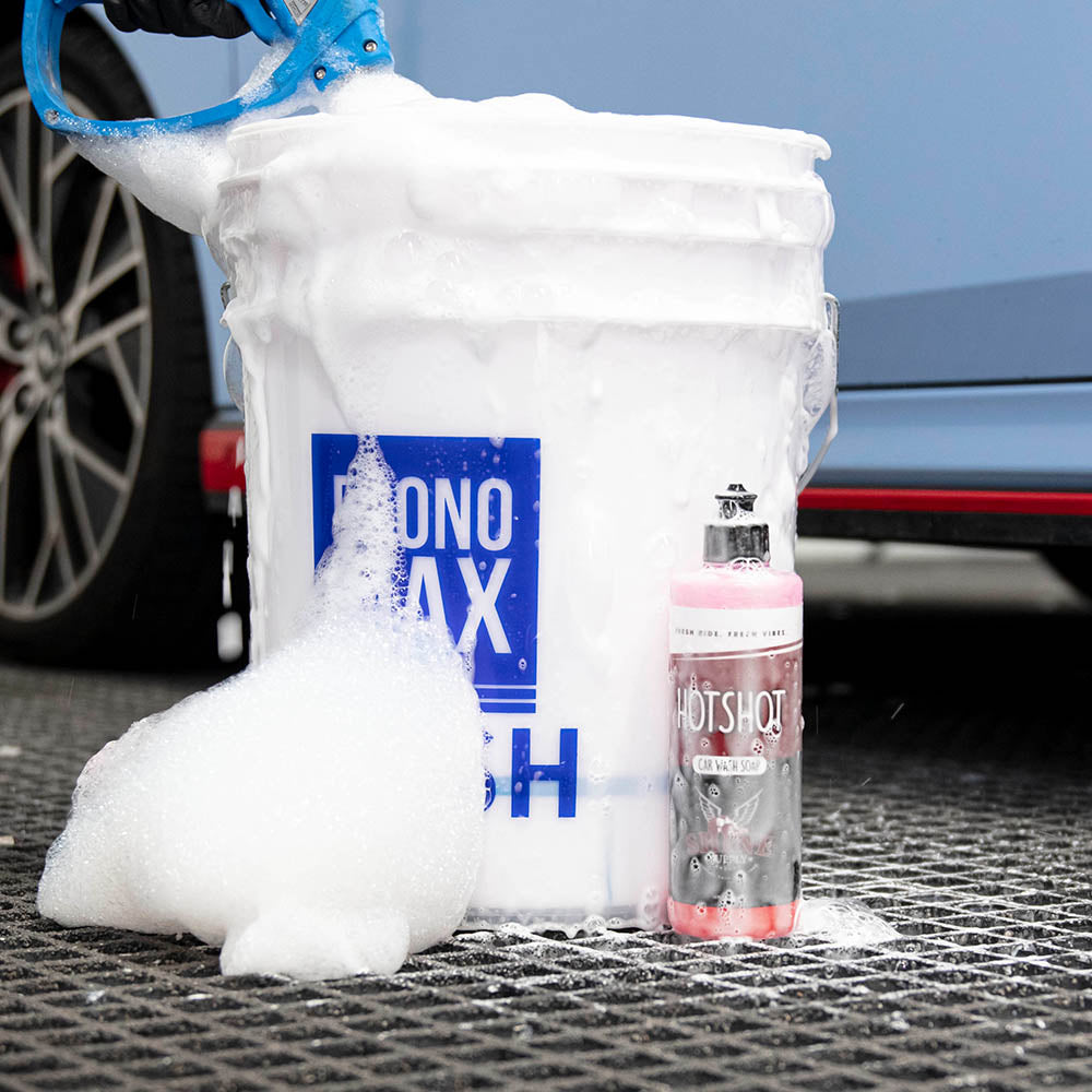 Shine Supply Hot Shot car soap in use
