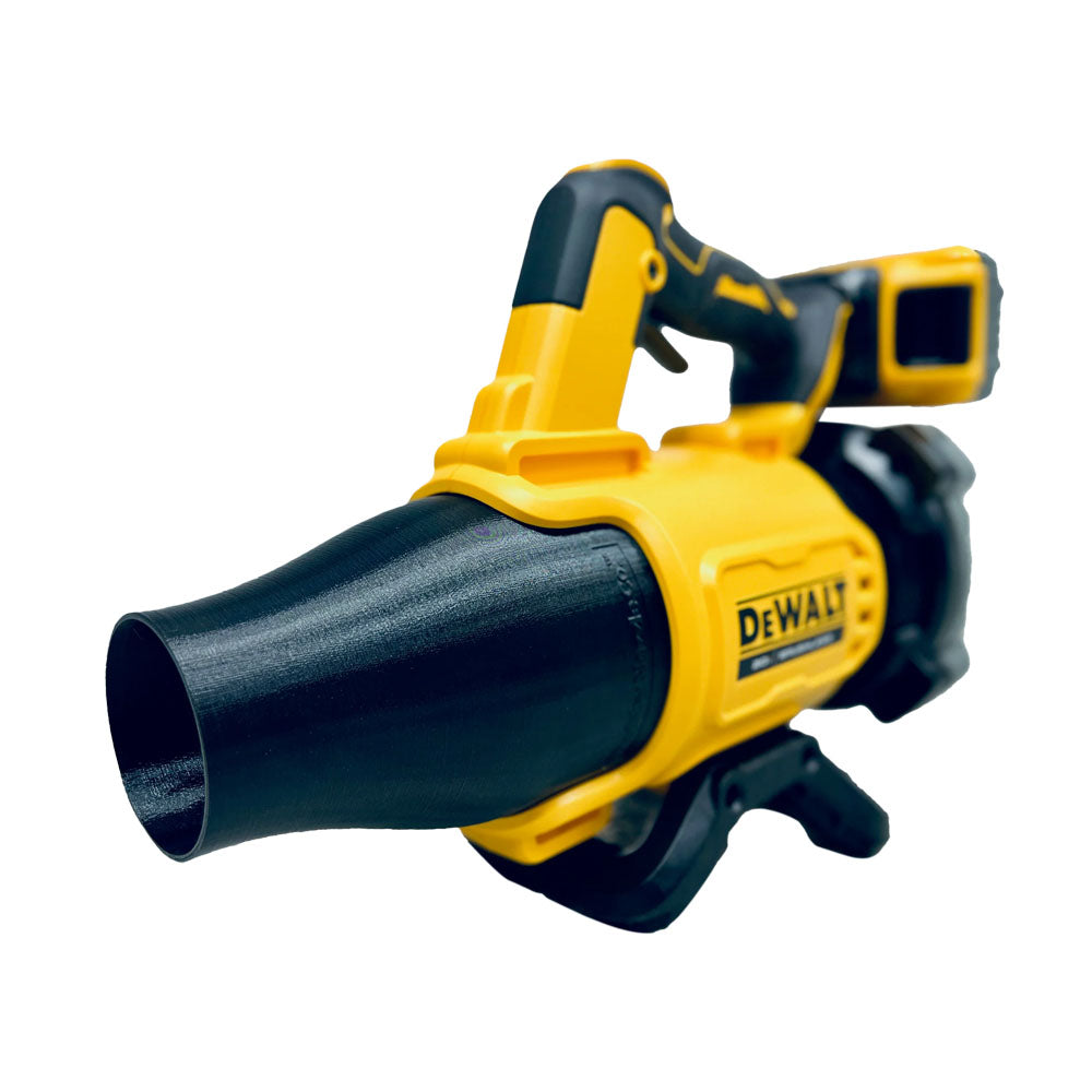Yellow Dewalt 20V Leaf Blower with Stubby Nozzle Attachment 
