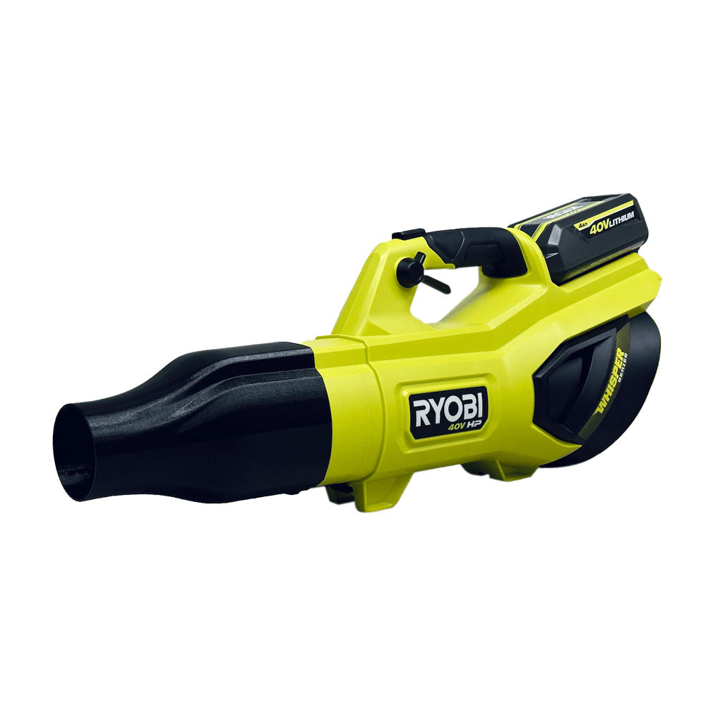 Green Ryobi Leaf Blower with Stubby Nozzle Attachment 