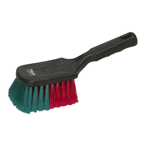Vikan short handle wheel brush with soft split bristles