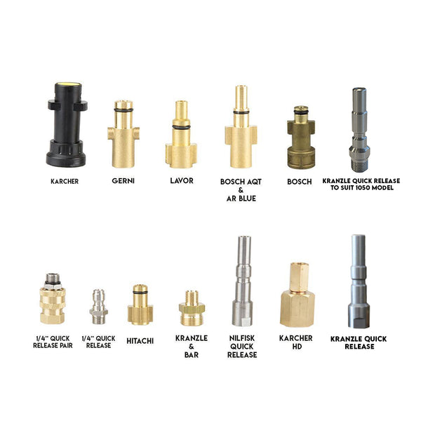 Foam cannon 1/4" threaded pressure washer fittings
