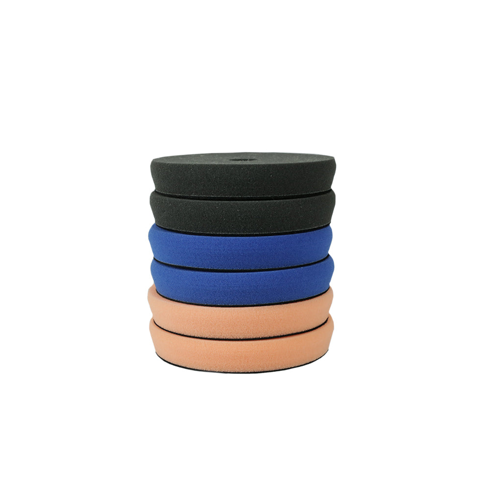Lake Country SDO Pad Stack with blue, orange and black foam pads