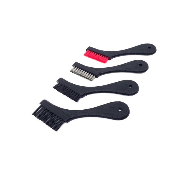 Wheel Woolies Plus 4pc Detailing Brush Set with horse hair, nylon and stainless steel brushes
